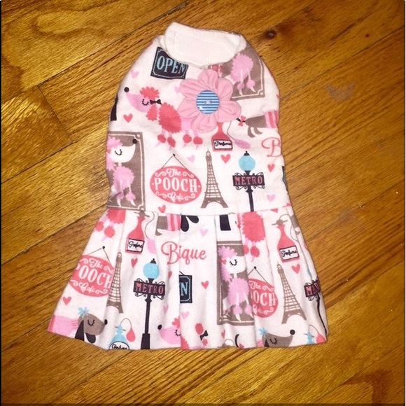 XXS DOG CLOTHES Flannel Paris Dress NEW - Picture 2 of 3